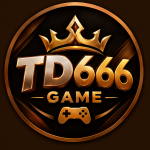 TD666 Game profile logo in a premium brown and black color combination with golden 3D text and gaming controller icon.