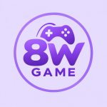 8W Game APK logo with light purple gaming design
